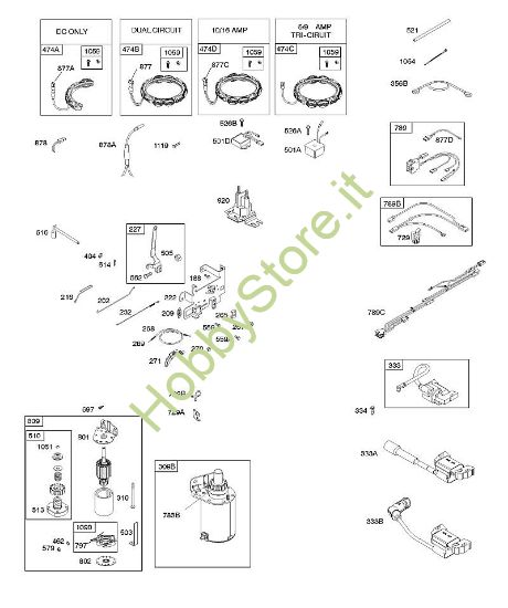 B - Generatore, elementi di comando, fascio cavi, motore di avviamento elettrico, molla regolatore, accensione, ReadyStart B&S - 31 €¦ 31R507-0008-B5 brand Stihl